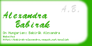alexandra babirak business card