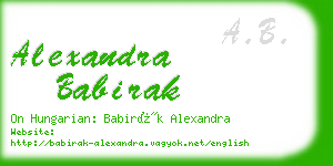 alexandra babirak business card
